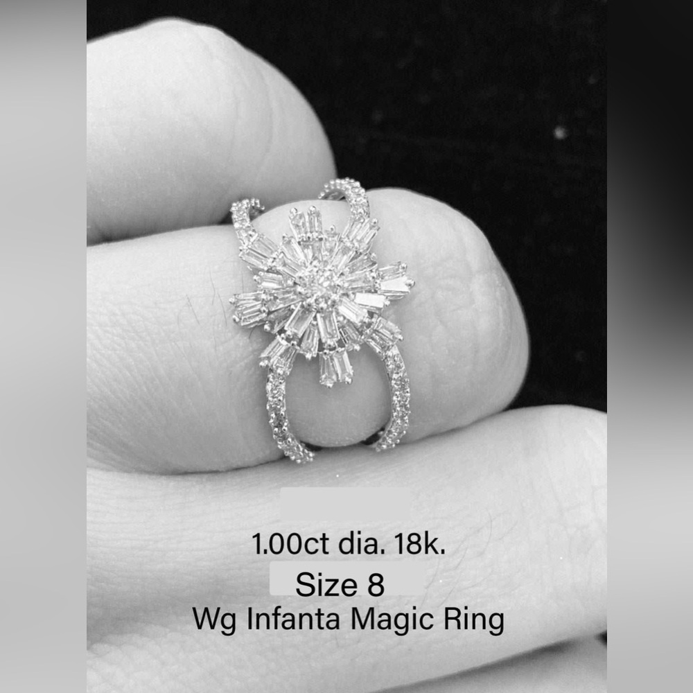 18K Elegant Natural Diamond White Japan Gold Ring with Certificate